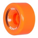 Sonar Wheels - Zen - Quad Roller Skate Wheels - 4 Pack of 32mm x 62mm 85A Wheels (Orange)