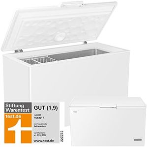 Haier HCE321T Gefriertruhe / 319 Liter/Innenbeleuchtung/Super-Gefrierfunktion/Ausbalancierter Deckel / 2 Metallkörbe