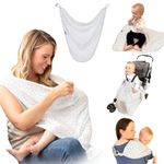 Cheeky Chompers 6-in-1 Breastfeeding Cover | Soft, Breathable Muslin | Nursing Cover, Blanket, Teether, Pram Cover & More | Newborn Baby Changing Bag Essential (Peardrop)