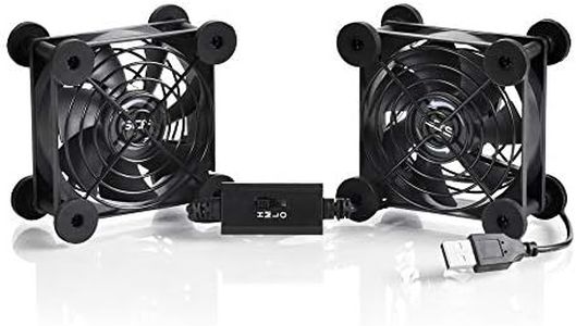 SCCCF Dual 80mm USB Speed Control Fan, 5V Portable Cooling Fan for Flat-Screen TV Receiver Router DVR Playstation Xbox Computer Cabinet Cooler