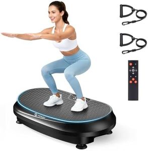 Curved Vibration Plate Exercise Machine, Full Body Vibration Plate for Lymphatic Drainage Weight Loss, 9 Auto Modes and 120 Adjustable Speeds, 400Lbs Capacity Vibration Plate Machine for Home (Black)