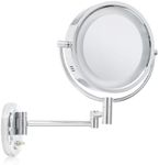 Jerdon HL65C 8-Inch Lighted Wall Mount Makeup Mirror with 5x Magnification, Chrome Finish by Jerdon