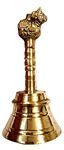 Akanksha Arts Pooja Bell with Nandi Sitting on top Made of Top Brass - 12 cms high