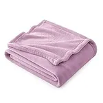 Bedsure Fleece Throw Blanket - Lilac Light Purple Lavender Violet Lightweight Blanket for Sofa, Couch, Bed，Camping, Travel - Super Soft Cozy Microfiber Blanket