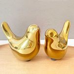 ITrixgan Gold Bedroom Decor Aesthetic, Shelf Decor Birds for Living Room Decor, Small Animal Sculptures Decorations for Living Room Home Office Bookshelf Tabletop