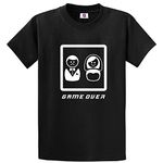 Funny Game Over Funny Husband Groom Wedding Stag Do Bachelor Party Mens T-Shirt (Black, XLarge)