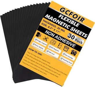 Gcfoir 30 Packs Flexible Magnetic Sheets for Dies Storage, 8.5 x 11 Inch 30 mil Non Adhesive Magnetic Sheets for Crafts, Refrigerator, Whiteboard, Magnet Paper Sheet, Easy to Cut