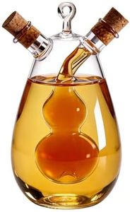 ELETON Kitchen Supplies Cruets Medium Capacity Glass Condiment Bottle Sauce Pot Vinegar Oil Glass Jar, Oil & Vinegar Cruet in One Bottle
