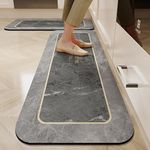 ShreeVoke 2 Pcs Kitchen Mats, Waterproof Memory Foam Kitchen Rugs, Standing Desk Mat Floor Mats, Comfort Runner Rug Carpets for Kitchen Floor, Sink