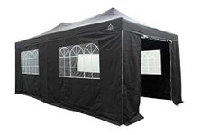 All Seasons Gazebos 3x6m Waterproof Pop up Gazebo - Black (Premium Sides)