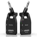 LEKATO Upgraded Guitar Wireless System Wireless Guitar Transmitter Receiver Set Built-in Battery Cordless Guitar Jack Lead Digital Guitar Wireless System for Electric Guitar Bass(WS10)