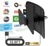 ATSC3.0 Outdoor Antenna HD Digital Smart TV Antenna with Strong Signal, 1000 Miles Long Range, Supports 4K 1080P, 32.8ft RG59 Coax Cable, Support 2 TVs, Weather Resistant, Indoor Antenna