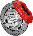 NEW WILWOOD FULL FRONT DISC BRAKE KIT, 12" DRILLED ROTORS, RED DYNAPRO 6 PISTON CALIPERS, PADS, 1979-1987 GM G-BODY, CHEVY EL CAMINO, MONTE CARLO, S10, PONTIAC GRAND PRIX, LEMANS