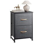 Nicehill Nightstand for Bedroom with Drawers, Small Dresser, Bedside Furniture, Night Stand End Table with Storage Drawers for Bedroom, Dark Grey