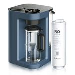 Bluevua RO100ROPOT-LITE Countertop Reverse Osmosis Water Filter System, 5 Stage Purification, 3:1 Pure to Drain, Portable Water Purifier (No Installation Required) (Blue)