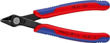 KNIPEX Electronic Super Knips Electronics Diagonal Cutter, 125mm, Soft Wire(Copper) to 1.6 mm, Medium Hard Wire to 1.2mm, 78 61 125