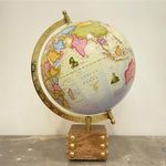 GLOBE DADDY Antique Home Decor World Map Globe for Students & Kids learning,Gifting,Showpiece,Geography | Color - Peach Multicolor | Diameter - 8 Inch