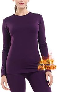 MANCYFIT Thermal Underwear for Women Long Johns Set Fleece Lined Ultra Soft Dark Purple X-Large