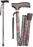 Foldable Walking Cane, Portable Hand Walking Stick, Walking Cane with Smooth Wood Handle, Adjustable Walking Cane, Folding Cane, Collapsible Canes for Seniors, Adjustable Cane (Green)