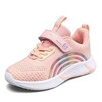 AXUSKY Boys Girls Running Shoes Kids Running Tennis Shoes Athletic Sneakers for Boys Girls Lightweight Breathable Walking Shoes Non-Slip Sneakers for Boys and Girls (Toddler/Little Kid/Big Kid) Pink