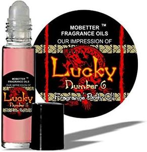 MoBetter Fragrance Oils' Our Impression of Lucky Number 6 for Men Cologne Body Oil 1/3 oz roll on, Oriental Fragrance, Long Lasting, Travel Size