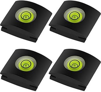 4Pack Camera Flashlight Hot Shoe Cover with Bubble Spirit Level for Canon Nikon Panasonic Fujifilm Olympus Pentax Sigma DSLR/SLR/EVIL Camera
