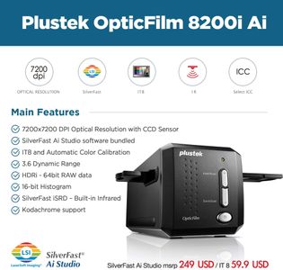 Plustek 8200iAi Film Scanner – High-Resolution 35mm Slide & Negative