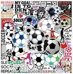 Football Soccer Stickers,50 Pcs Mixed Sports Balls Graffiti Vinyl Waterproof Decals for Water Bottles Computer Bicycle Skateboard Luggage Phone Pad Laptop Kids Teens Adults Stickers Pack