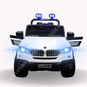 LETZRIDE Kids Speed-888 Battery car for Kids | Battery Operated Jeep for 1 to 7 Year Kids | Electric Ride on-Dual Control Mode, Swing Function, Led Lights, with Seat Belts | (White)