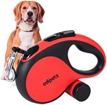 Edipets, Retractable Dog Lead, Extendable Dog Lead, 3, 5 and 8 Metres Long Flexible Tape for Training and Walking, for Small, Medium and Large Dogs (8 Metres, Red/Black)