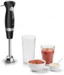 Tefal Black Collection Hand Blender, 2 Speeds, Pulse, 2 stainless Steel Blades, Powerful 450W, Anti-splash Foot, Smoothies, Soups, Mayonnaise, Sauces, Kitchen, Compact, Dishwasher Safe Parts, HB4718G0