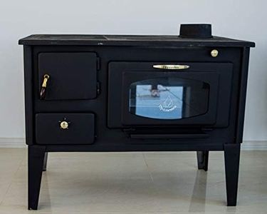 Prometey Estufa de cocina de leña, carbón de acero, potencia 7/10 kW, más horno con superficie de hierro fundido