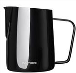 Normcore Milk Frothing Pitcher with Sharp Spout 15.2oz, Espresso Steaming Pitcher, Stainless Steel Milk Frother Cup, Measurement on the Inside for Latte Art, Gun-Metal Black, 450ml