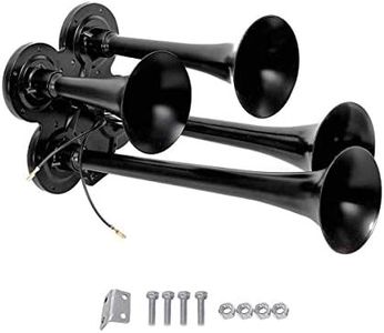 MOTL 4 Trumpet Air Horn 150DB 12/24V Fit for Police Car Vehicle Truck Motorcycle Lorry Boat SUV Train