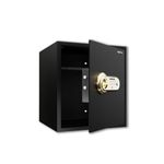 Amazon Basics Digital Safe With Biometric Keypad | Metal Safe Locker For Home, Office, Hotel | Gross Capacity - 39L (Net - 33L), Black