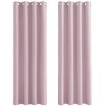 PONY DANCE Pink Nursery Curtains - Eyelets Thermal Curtains for Home Decoration & Light Blocked Window Treatment for Kids Infants Room, 2 Panels, W 46 x L 90 inch, Light Pink