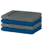 Story@Home Cotton 450 GSM Hand Towel, Gym Towel for Men, Women, Navy & Charcoal Gray, Pack of 4