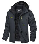 MAGCOMSEN Men's Water Resistant Fleece Lined Winter Coats Parka Mountain Windproof Warm Snow Ski Jacket with Multi-Pockets Charcoal Grey L