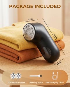 Rechargeable Fabric Shaver – Black Lint Remover for Clothes
