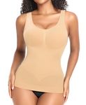 Compression Tank Tops for Women Tummy Control Shapewear Vest Seamless Body Shaper Cami Tops Slimming Camisoles (Beige,Large)