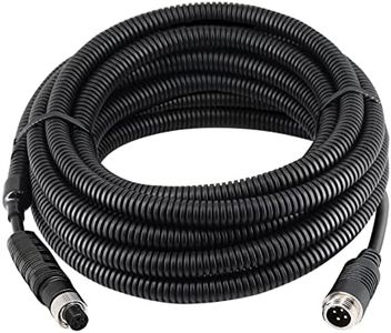 INSEETECH 4 Pin Camera Cable with Corrugation Tube Cover, 4 Pin Aviation Extension Cable, 4 Pin Video Cable for Backup Camera Rear View System RV Truck Trailer Bus Car Waterproof (16ft/5m)