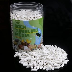 2 LBS Rock Tumbling Ceramic Filler Medi Rock Tumbling Ceramic Filler Media Non- Abrasive Ceramic Pellets for All Type Tumblers 3/16" X 3/8"