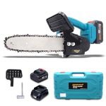 TOMAHAWK® TCS-1020-Chainsaw-CL, 10 inches, Cutting Depth upto 380mm, 21 Volt *4.0 Ah Battery With Fast Charging | Auto chain lubrication, Powerful Cutting Performance, Used for wood processing etc