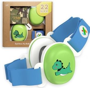 JunVox Fu 25dB Noise Cancelling Baby Earmuffs for 6+ Months CPC/CE/RoHs Certified, Ultra Lightweight & Adjustable - Protect Sleep on Airplanes, Concerts & Outdoor Trips - Must - Have Travel Gear