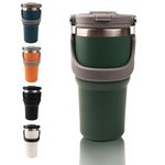 Tumbler - Coffee Tumbler With Lid - Insulated Travel Coffee Mug - Tumbler Bottle For Hot And Cold Drinks, Leak Proof, Stylish And Functional Design, Portable, Durable, Double Wall, BPA-Free, Green