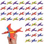 THE TWIDDLERS - 48 Dinosaur Flying Gliders Paper Planes, Perfect Dino Party Bag Fillers for Kids - Easy to Assemble Foam Glider Planes for Kids