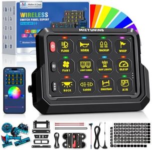 MICTUNING P1s-AC-APP Wireless 12 Gang Switch Panel App Control 262FT Range