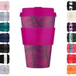 Ecoffee Cup 14oz 400ml Reusable Eco-Friendly 100% Plant Based Coffee Cup with Silicone Lid & Sleeve - Melamine Free & Biodegradable Dishwasher/Microwave Safe Travel Mug, Otrobanda