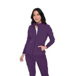 Monarch Uniforms Womens Scrub Jacket Zippered Warm-up Jacket, Eggplant, XX-Large