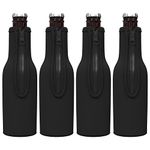 TahoeBay Beer Bottle Insulator Sleeves (Black) Neoprene Coolers with Zipper for 12oz Longneck Bottles (12)